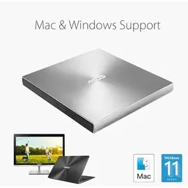დისკის წამკითხველი ASUS ODD portable SDRW-08U9M-U DVD+-R/RW burner M-DISC USB2.0 Slim silver Retail Box  - Primestore.ge