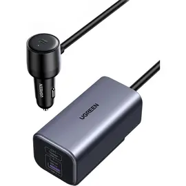 მანქანის დამტენი UGREEN EC706 (35571), 150W, Type-C, USB, Car Charger, Grey - Primestore.ge