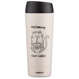 Thermos Ardesto AR2645WC Coffee Time Meowning, 450ml, Thermos, Beige