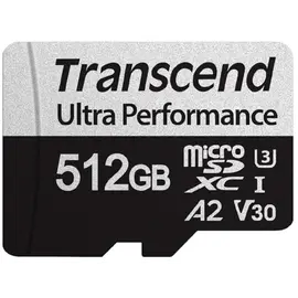 მეხსიერების ბარათი Transcend 512GB microSD w/ adapter UHS-I U3 A2 Ultra Performance - Primestore.ge