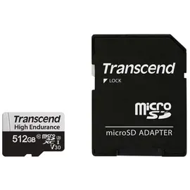 მეხსიერების ბარათი Transcend 512GB microSD w/ adapter U1, High Endurance - Primestore.ge