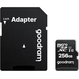 მეხსიერების ბარათი GOODRAM 256GB MICRO CARD cl 10 UHS I + adapter - Primestore.ge