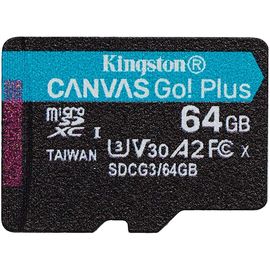 მეხსიერების ბარათი Kingston SDCG3/64GBSP 64GB microSDXC C10 UHS-I U3 A2 R170/W70MB/s  - Primestore.ge