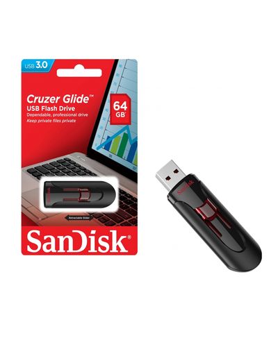 USB ფლეშ მეხსიერება SanDisk Cruzer 64GB Glide 3.0 SDCZ600-064G-G35 , 2 image - Primestore.ge