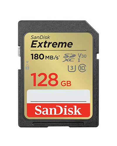 მეხსიერების ბარათი SanDisk 128GB Extreme SD/XC UHS-I Card 180MB/S V30/4K Class 10 SDSDXVA-128G-GNCIN  - Primestore.ge