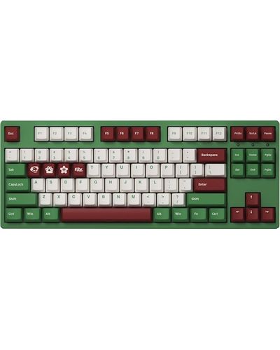 Keyboard Akko Keyboard 3087 Matcha Red Bean Cherry MX Blue, RU, Green, 2 image