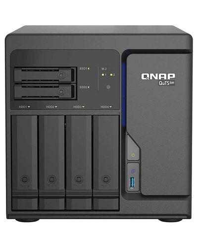 Server 6-Bay QuTS hero NAS built-in 2 M.2 NVMe Gen3 x4 port SATA 6G Xeon D-1602 2.5GHz 8GB ECC RAM 4 x 2.5GbE iSCSI RAID 01 5 6 10 5+spare 6+sp