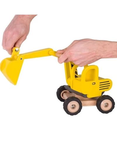 Wooden excavator goki Machine woodeni Excavator (yellow) 55898G, 2 image