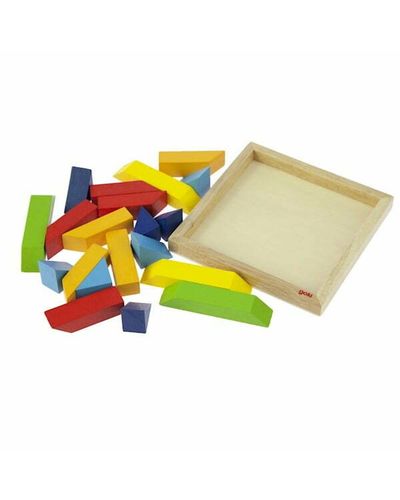 Wooden puzzle Goki The wooden puzzle The world of shapes - square 57572-3, 2 image