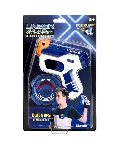 Weapon and Target Silverlit Lazer MAD Black Ops (Mini Blaster + Target)