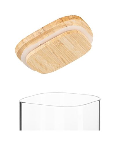 ქილა Ardesto Jar Fresh, 700 ml, square, glass, bamboo , 2 image - Primestore.ge