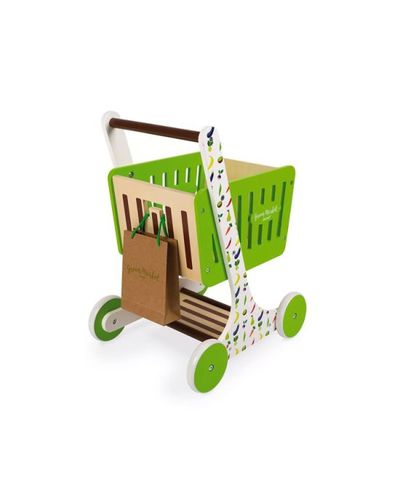 Toy wooden trolley JanodGreen Market Wooden Shopping Trolley, 2 image