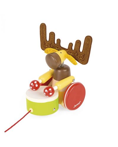 Janod Roller Toy Moose with drum J08199, 3 image