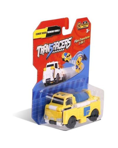 Toy Car TransRacers Cement Mixer & Trencher Vehicle