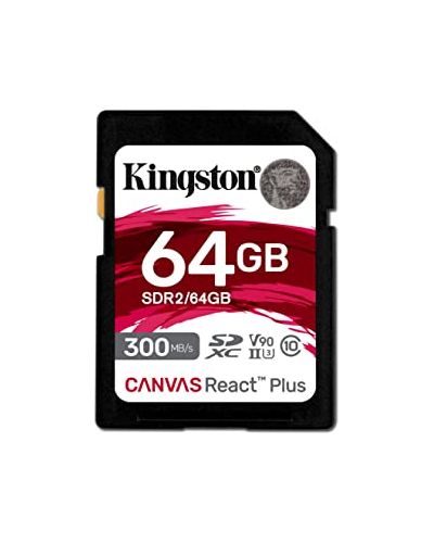 მეხსიერების ბარათი kingston Canvas React Plus SDR2/64GB  - Primestore.ge