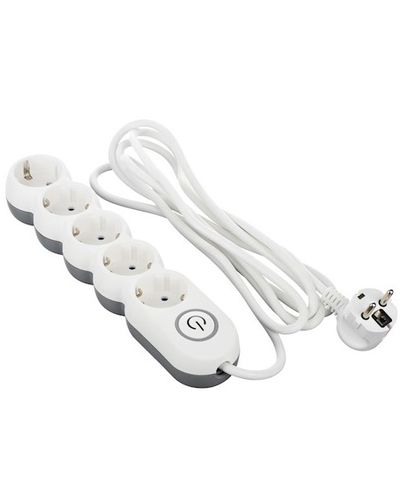 დამაგრძელებელი კაბელი 2E 5 Ways socket,with children protection.H05VV-F 3G*1.0mm, 3m, white, suitable for vertical mounting  - Primestore.ge