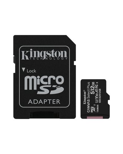 მეხსიერების ბარათი Kingston 512GB microSDXC Canvas Select Plus 100R A1 C10 (SDCS2/512GBSP) ( Single Pack W/O Adapter)  - Primestore.ge