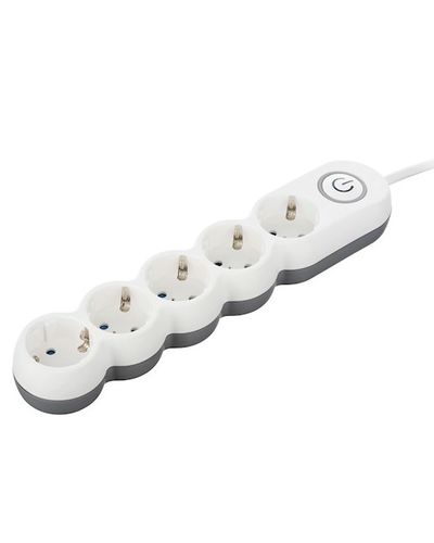 Extension cable 2E 5 Ways socket, with children protection. H05VV-F 3G*1.0mm, 3m, white, suitable for vertical mounting, 3 image