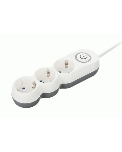 დამაგრძელებელი კაბელი 2E 3 Ways socket,with children protection. H05VV-F 3G*1.0mm, 3m, white, suitable for vertical mounting , 2 image - Primestore.ge