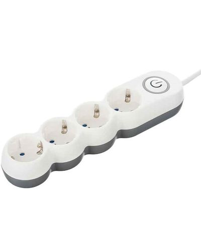 Extension cable 2E 4 Ways socket, with children protection. H05VV-F 3G1.0*3m, white, suitable for vertical mounting, 2 image