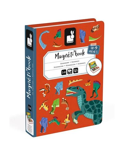 Magnetic book Janod Dinosaurs Magnetic book