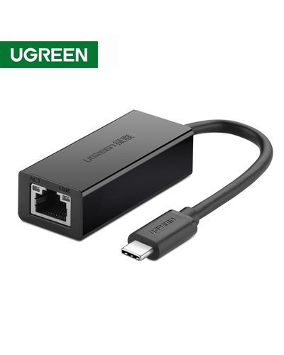 ლან ადაპტერი UGREEN 30287 USB 2.0 Type C 10/100Mbps Ethernet Adapter 110mm (Black) , 2 image - Primestore.ge