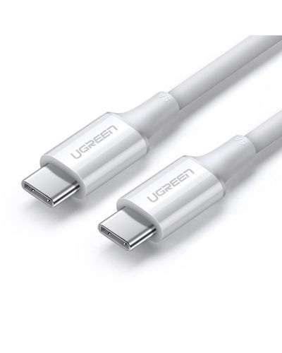 USB კაბელი UGREEN US300 (60551) USB2.0 Type-C to Type-C Male Cable 100W, 1m, White  - Primestore.ge