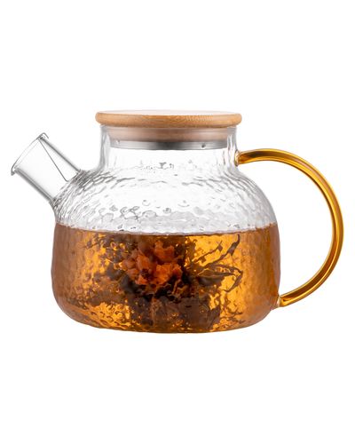 ჩაის დასაყენებელი Ardesto Tea pot, 1000 ml, borosilicate glass, bamboo , 2 image - Primestore.ge
