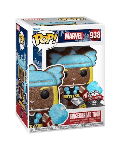 საკოლექციო ფიგურა Funko POP! Bobble Marvel Holiday Gingerbread Thor (DGLT) (Exc) 58235 , 2 image - Primestore.ge