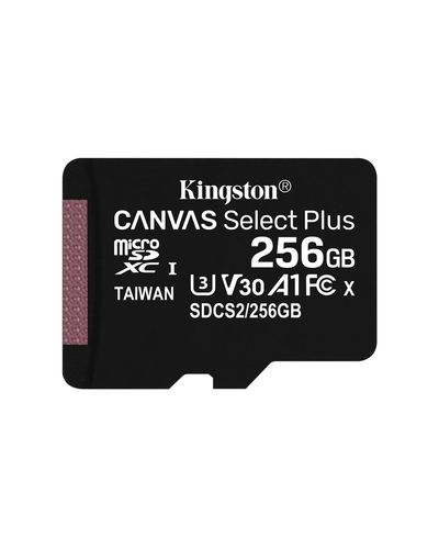 ფლეშ მეხსიერების ბარათი Kingston 256GB microSDXC Canvas Select Plus 100R A1 C10 ( SDCS2/256GBSP) ( Single Pack W/O Adapter)  - Primestore.ge