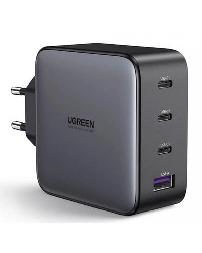 USB-C დამტენი UGREEN CD226 (40747) GaN Fast Charger, 3xUSB-C, USB-A, 100W, Black  - Primestore.ge