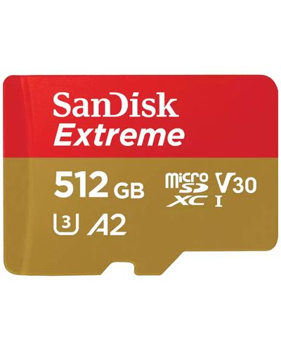 მეხსიერების ბარათი SanDisk 512GB Extreme microSDXC UHS-I - Red/Gold  - Primestore.ge