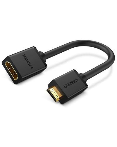 ადაპტერი UGREEN Mini HDMI Male to HDMI Female¶Adapter Cable 22cm (Black)  - Primestore.ge