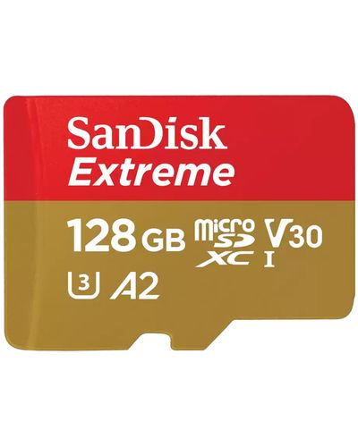 მეხსიერების ბარათი SanDisk 128GB Extreme microSDXC UHS-I - Red/Gold  - Primestore.ge