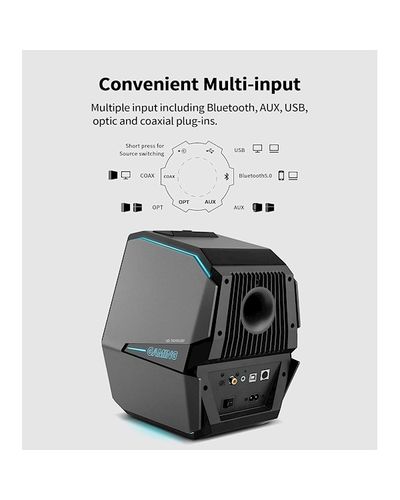 Speaker Edifier G5000, 88W, Bluetooth, AUX, USB, Speaker, Black, 2 image