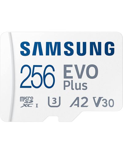 მეხსიერების ბარათი Samsung EVO Plus A2 V30 MIcroSDXC UHS-I 256GB  - Primestore.ge