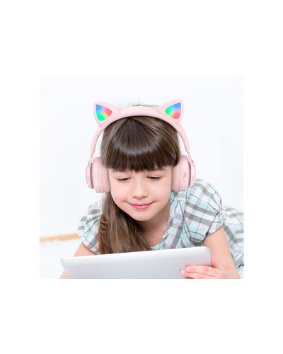 ყურსასმენი Hoco W39 Cat ear kids BT headphones Pink , 2 image - Primestore.ge