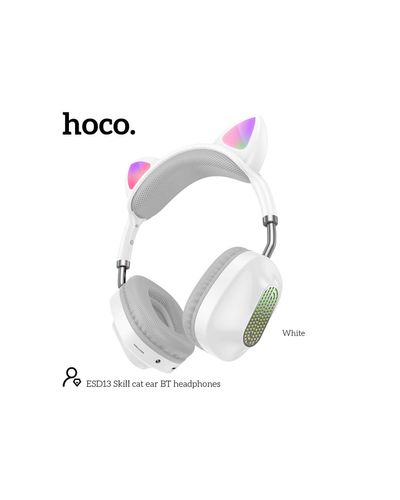 Headphone Hoco ESD13 Skill cat ear BT headphones White, 2 image