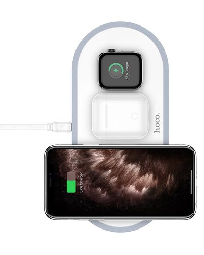 Portable charger Hoco Handsome 3-in-1 Wireless Fast Charger CW24, 4 image