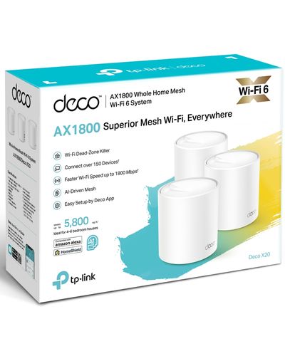 Wi-Fi router TP-Link Deco X20 (3-pack) AX1800 Whole Home Mesh Wi-Fi System, 3 image