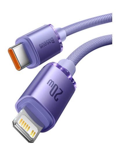 კაბელი Baseus Crystal Shine Series Fast Charging Data Cable Type-C to IP 20W 1.2m CAJY000205 , 2 image - Primestore.ge