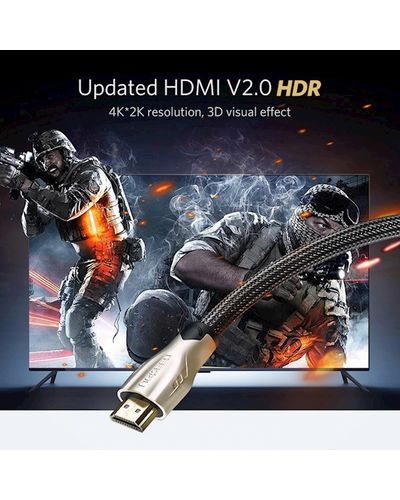 HDMI cable UGREEN HD102 (11190) 4K/60Hz High Speed HDMI 2.0 Cable, 1.5m, Black, 4 image
