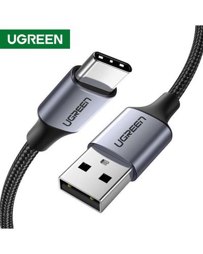 Mobile USB charger UGREEN 60128 USB 2.0 A to USB-C Cable Nickel Plating Aluminum Braid 2m (Black)
