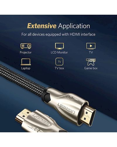 HDMI cable UGREEN HD102 (11190) 4K/60Hz High Speed HDMI 2.0 Cable, 1.5m, Black, 5 image