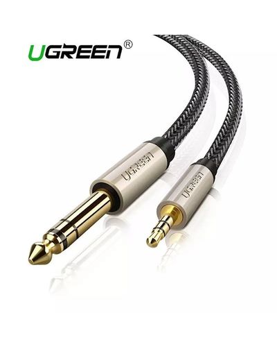აუდიო კაბელი UGREEN AV127 (10629) 3.5mm to 6.35mm TRS Stereo Audio Cable 3m, Gray , 2 image - Primestore.ge