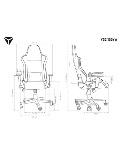 სათამაშო სავარძელი Yenkee YGC 100YW Hornet Gaming Chair - Yellow , 12 image - Primestore.ge