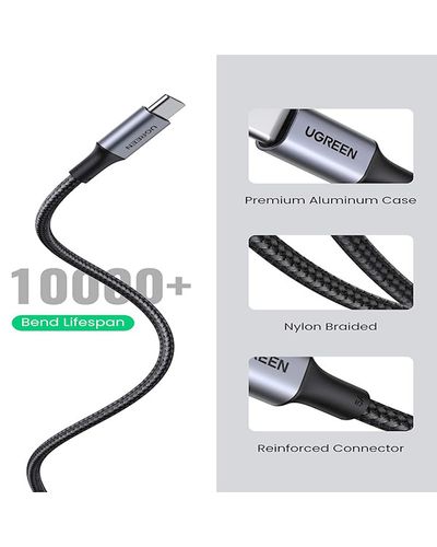 USB cable UGREEN US316 (70428), Type-c to Type-c, USB-C To USB-C, 1.5m, Black, 4 image