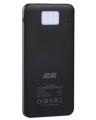 Portable charger 2E Power Bank Solar 8000mAh Black, 2 image