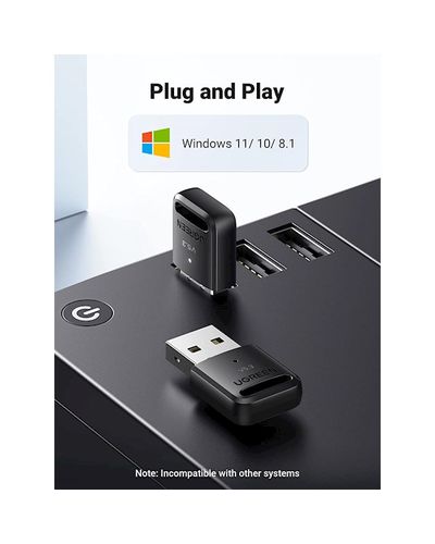 Bluetooth adapter UGREEN CM591 (90225), USB Bluetooth Adapter, Black, 3 image