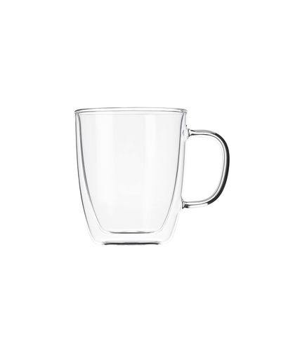 ლატეს ჭიქების ნაკრები  ARDESTO Double wall borosilicate glass mug set, 400 ml, 2 pcs, with handles  - Primestore.ge